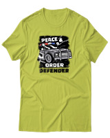 T-Shirt Αντρικό - Peace & Order  - Color Thumbnail Λαχανί
