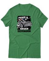 T-Shirt Αντρικό - Peace & Order  - Color Thumbnail Πράσινο