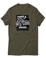 T-Shirt Αντρικό - Peace & Order  - Color Thumbnail Χακί