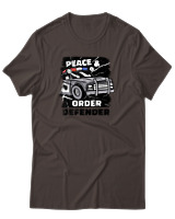 T-Shirt Αντρικό - Peace & Order  - Color Thumbnail Καφέ