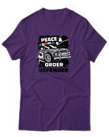 T-Shirt Αντρικό - Peace & Order  - Color Thumbnail Σκούρο Μωβ