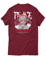 T-Shirt Αντρικό - Peace - Color Thumbnail Σκούρο Κόκκινο