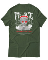T-Shirt Αντρικό - Peace - Color Thumbnail Κυπαρισσί
