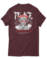T-Shirt Αντρικό - Peace - Color Thumbnail Μπορντό
