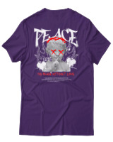 T-Shirt Αντρικό - Peace - Color Thumbnail Σκούρο Μωβ