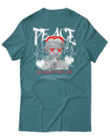 T-Shirt Αντρικό - Peace - Color Thumbnail Μπλε Πράσινο
