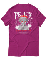 T-Shirt Αντρικό - Peace - Color Thumbnail Φουξια