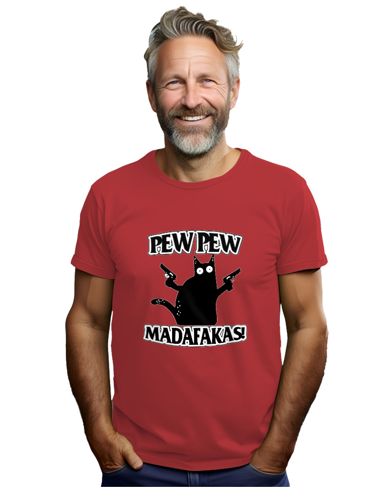 T-Shirt Αντρικό - Pew Pew Cat - Image 2