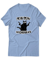T-Shirt Αντρικό - Pew Pew Cat - Color Thumbnail Γαλάζιο