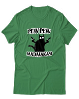 T-Shirt Αντρικό - Pew Pew Cat - Color Thumbnail Πράσινο