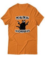 T-Shirt Αντρικό - Pew Pew Cat - Color Thumbnail Πορτοκαλί