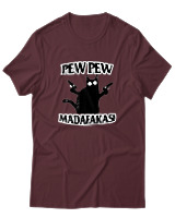 T-Shirt Αντρικό - Pew Pew Cat - Color Thumbnail Μπορντό