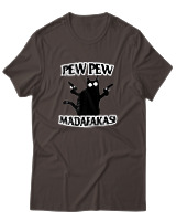 T-Shirt Αντρικό - Pew Pew Cat - Color Thumbnail Καφέ