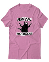 T-Shirt Αντρικό - Pew Pew Cat - Color Thumbnail Ροζ