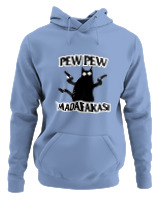 Φούτερ με κουκούλα - Pew Pew Cat - Color Thumbnail Blue Carolina