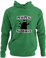 Φούτερ με κουκούλα - Pew Pew Cat - Color Thumbnail Kelly Green