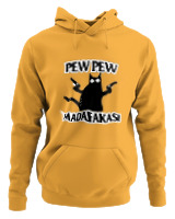 Φούτερ με κουκούλα - Pew Pew Cat - Color Thumbnail Κίτρινο Χρυσό