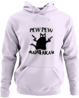 Φούτερ με κουκούλα - Pew Pew Cat - Color Thumbnail Λιλά
