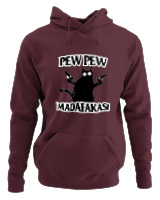 Φούτερ με κουκούλα - Pew Pew Cat - Color Thumbnail Marron