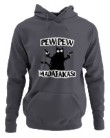 Φούτερ με κουκούλα - Pew Pew Cat - Color Thumbnail Ανθρακί