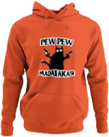 Φούτερ με κουκούλα - Pew Pew Cat - Color Thumbnail Orange