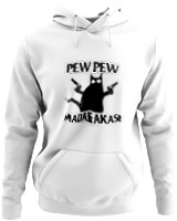 Φούτερ με κουκούλα - Pew Pew Cat - Color Thumbnail ΄Ασπρο