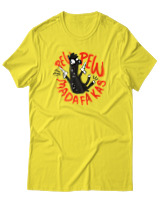 T-Shirt Αντρικό - Pew Pew Llama - Color Thumbnail Κίτρινο