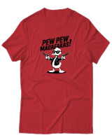 T-Shirt Αντρικό - Pew Pew Madafakas - Color Thumbnail Κόκκινο