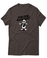 T-Shirt Αντρικό - Pew Pew Madafakas - Color Thumbnail Καφέ