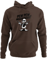 Φούτερ με κουκούλα - Pew Pew Madafakas - Color Thumbnail Καφέ