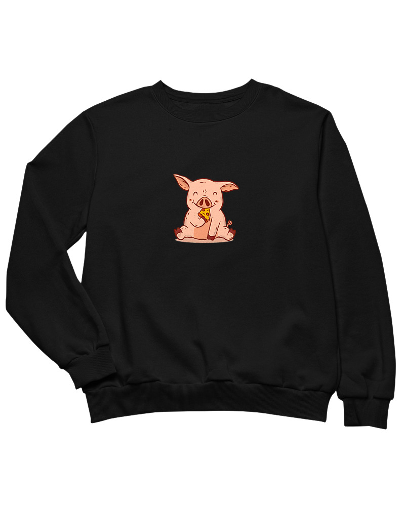 Pig Eating Pizza