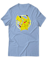 T-Shirt Αντρικό - Pikachu Ash's - Color Thumbnail Γαλάζιο