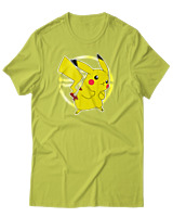 T-Shirt Αντρικό - Pikachu Ash's - Color Thumbnail Λαχανί