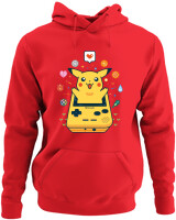 Φούτερ με κουκούλα - Pikachu Game Boy - Color Thumbnail Κόκκινο