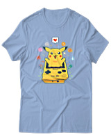 T-Shirt Αντρικό - Pikachu Game Boy - Color Thumbnail Γαλάζιο