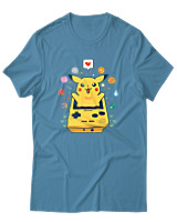 T-Shirt Αντρικό - Pikachu Game Boy - Color Thumbnail Τιρκουάζ