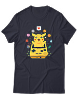 T-Shirt Αντρικό - Pikachu Game Boy - Color Thumbnail Σκούρο Μπλε