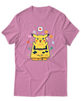 T-Shirt Αντρικό - Pikachu Game Boy - Color Thumbnail Ροζ