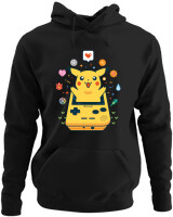 Φούτερ με κουκούλα - Pikachu Game Boy - Color Thumbnail Μαύρο