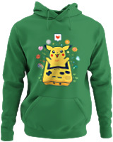 Φούτερ με κουκούλα - Pikachu Game Boy - Color Thumbnail Kelly Green