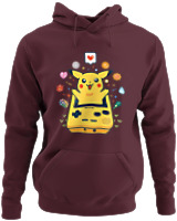 Φούτερ με κουκούλα - Pikachu Game Boy - Color Thumbnail Marron