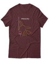 T-Shirt Αντρικό - Pikachu Minimal - Color Thumbnail Μπορντό