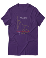 T-Shirt Αντρικό - Pikachu Minimal - Color Thumbnail Σκούρο Μωβ
