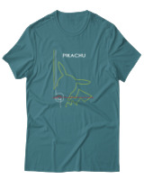 T-Shirt Αντρικό - Pikachu Minimal - Color Thumbnail Μπλε Πράσινο