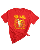 T-Shirt Woman Fashion Γυναικείο - Pina Colada - Color Thumbnail RED