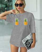 T-Shirt Classic - Pineapples Tits - Color Thumbnail GREY MELANZE