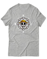 T-Shirt Unisex - Pirate Compass - Color Thumbnail Γκρι Μελανζέ