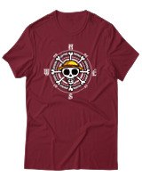 T-Shirt Unisex - Pirate Compass - Color Thumbnail Σκούρο Κόκκινο