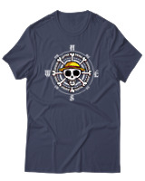 T-Shirt Unisex - Pirate Compass - Color Thumbnail Μπλε Γκρι