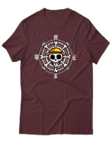 T-Shirt Unisex - Pirate Compass - Color Thumbnail Μπορντό